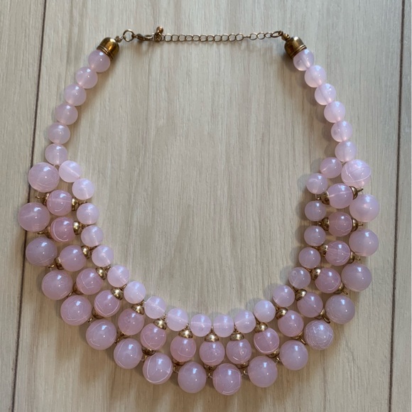 Rose Quartz (faux) Statement Necklace - Picture 2 of 7